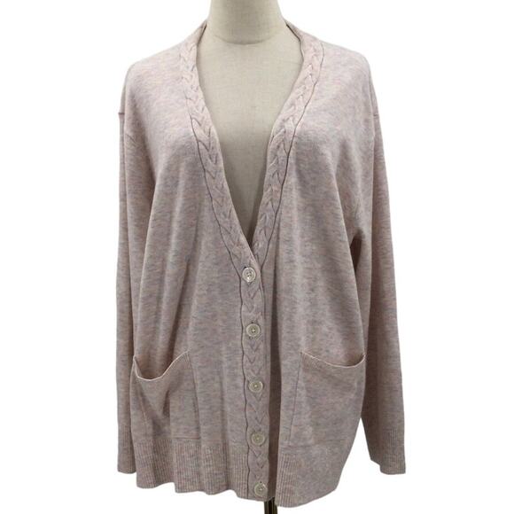 TORRID SZ 2 2X cream oatmeal heather light weight  cardigan sweater NWT B83 - Picture 1 of 7